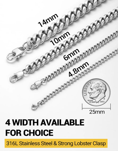 Load image into Gallery viewer, Men Chain Bracelet Cuban Stainless Steel Curb Bracelet 6MM 8.3 Inch Silver Wrist Bracelet Mens Birthday Valentines Day Jewelry Gifts for Him Dad Adults Age
