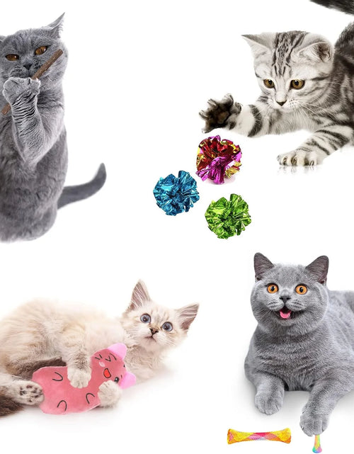 Load image into Gallery viewer, 34 Pzas Juguetes Para Gatos Juguetes Para Gatitos, Juguetes Interactivos Para Gatitos Con Túneles Plegables Para Gatos Tienda, Varita Para Gato Juguete De Pluma Con Hierba Gatera
